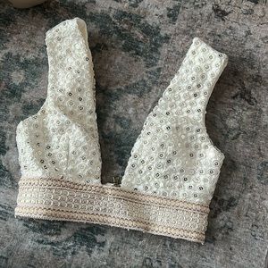 Eliya the label white sequence crop top. Size small